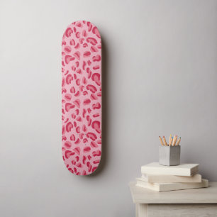 Pink Leopard Pattern Skateboard