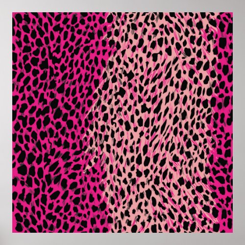 Pink leopard pattern textile fabricanimalbackgrou poster