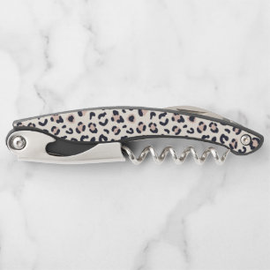 Pink leopard pattern waiter's corkscrew