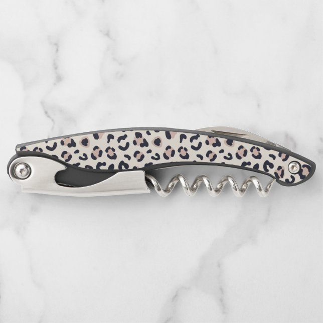Pink leopard pattern  waiter's corkscrew (Front)