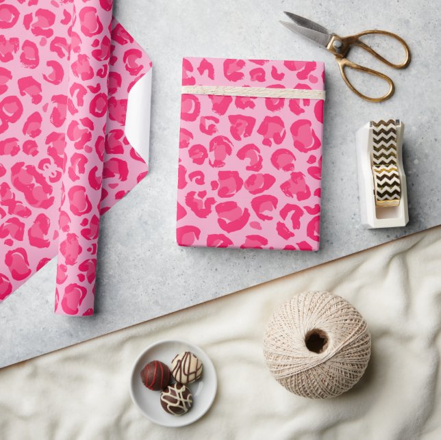 Pink Leopard Pattern Wrapping Paper (Crafts)