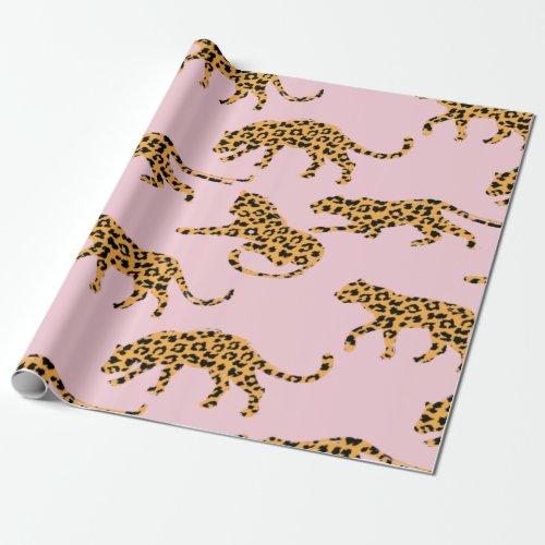 Pink Leopard Pattern Wrapping Paper