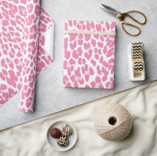 Pink Leopard Pattern Wrapping Paper