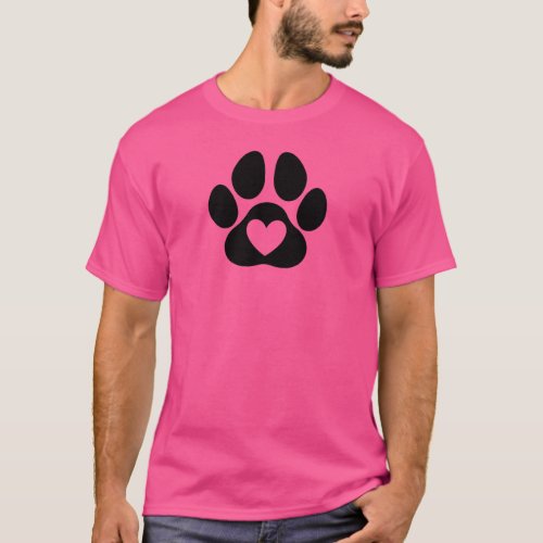 Pink Leopard Paw Shirt w Heart