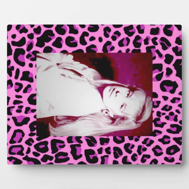 Pink Leopard Photo Plaque (Front)