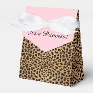 Pink Leopard Princess Baby Shower Favor Boxes