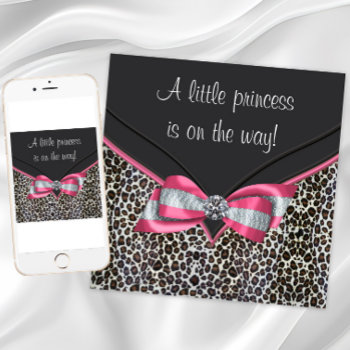 Pink Leopard Princess Baby Shower Invitations by BabyCentral at Zazzle