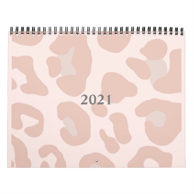 Pink Leopard Print 2021 Calendar (Cover)