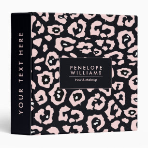 Pink Leopard Print 3 Ring Binder