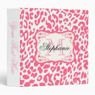 Pink Leopard Print 3 Ring Binder