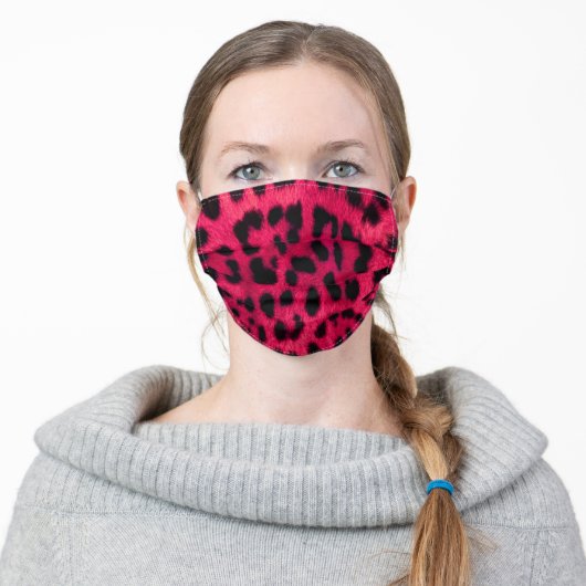 Pink Leopard Print Adult Cloth Face Mask (Worn)