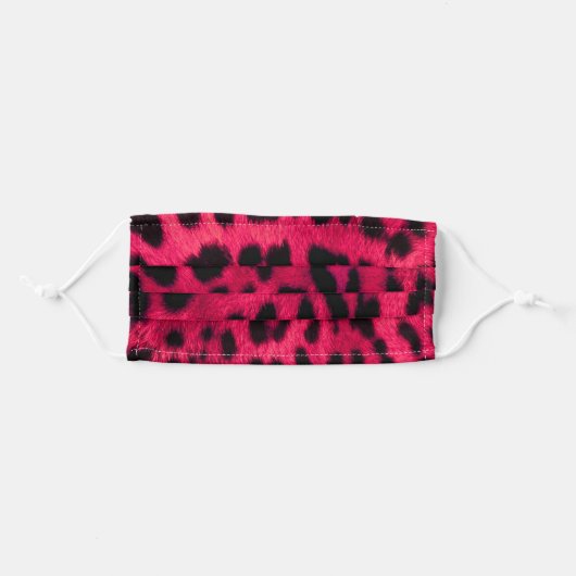 Pink Leopard Print Adult Cloth Face Mask (Front, Folded)