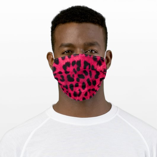 Pink Leopard Print Adult Cloth Face Mask (Worn)