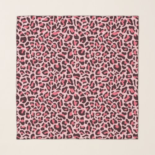 Pink Leopard Print Animal Pattern Chiffon Scarf