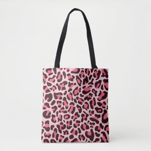 Pink Leopard Print Animal Pattern Tote Bag