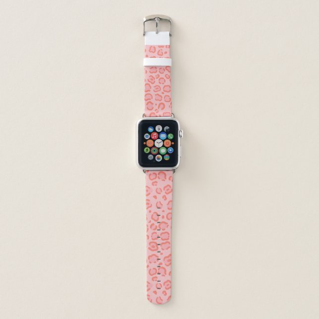 Pink Leopard Print Apple Watch Band (Front)