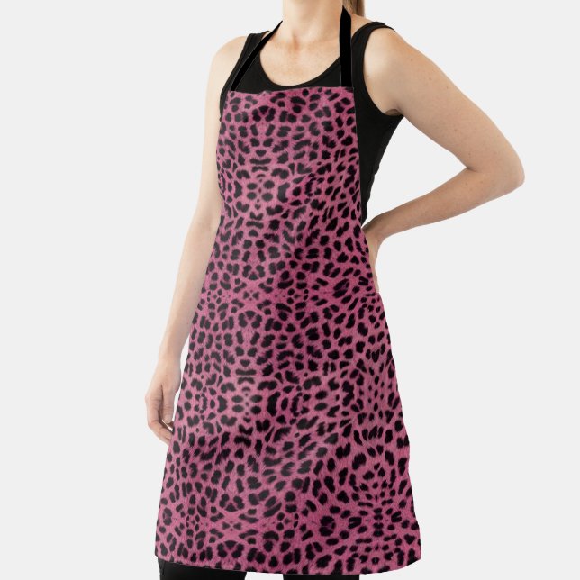 Pink Leopard Print Apron (Insitu)