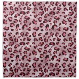 Pink Leopard Print Artistic Wild Cat Fur Texture Cloth Napkin