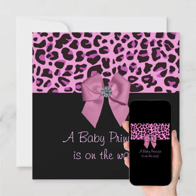 Pink Leopard Print Baby Shower Invitation Zazzle