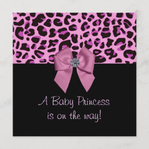 Pink Leopard Print Baby Shower Invitation