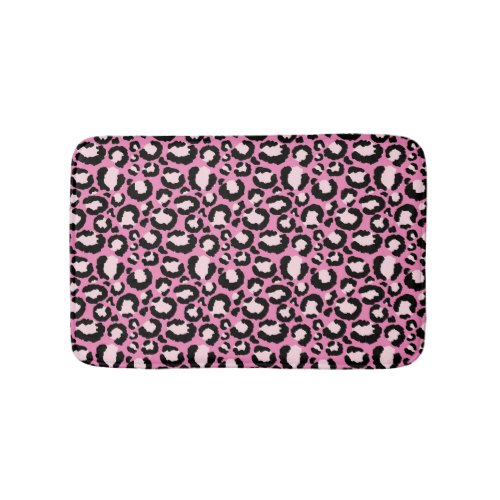 Pink Leopard Print Bath Mat