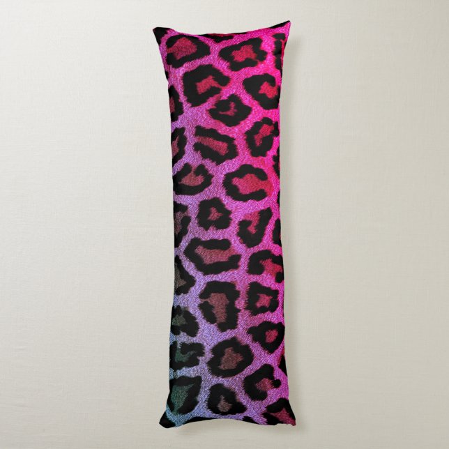 Pink Leopard Print Body Pillow (Back (Vertical))