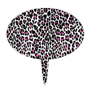 pink leopard print cake topper