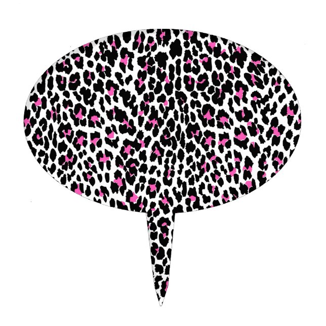 pink leopard print cake topper (Front)