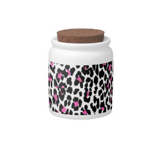 pink leopard print candy jar