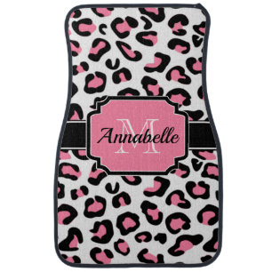 Pink Leopard Print Car Floor Mat