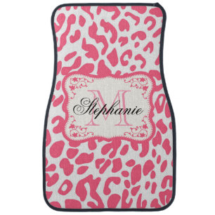 Pink Leopard Print Car Floor Mat