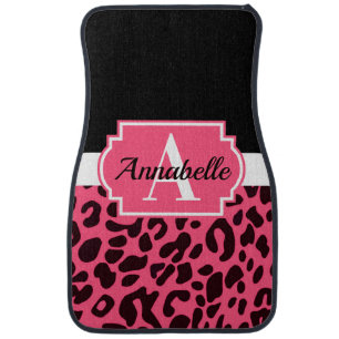 Pink Leopard Print Car Floor Mat