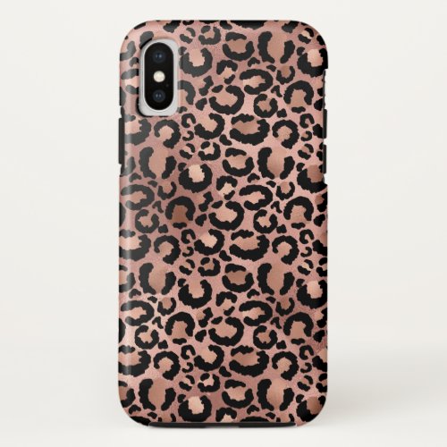 Pink Leopard Print iPhone X Case
