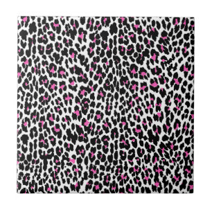 pink leopard print ceramic tile