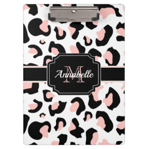 Pink Leopard Print Clipboard