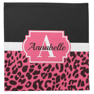 Pink Leopard Print Cloth Napkin