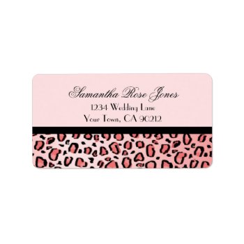 Pink Leopard Print Custom Address Label by prettypicture at Zazzle