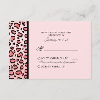 Pink Leopard Print Custom Rsvp by prettypicture at Zazzle