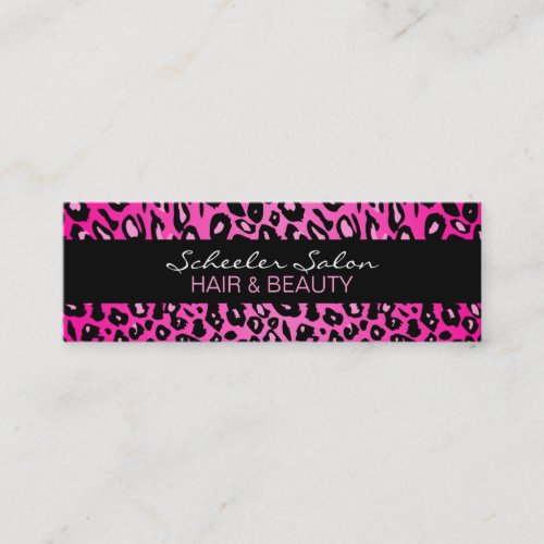 Pink Leopard Print - Custom Skinny Business Card
