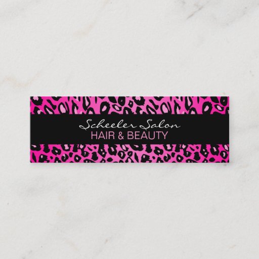 Customizable Pink Leopard Print - Custom Skinny Business Card