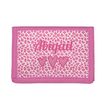 Pink Leopard Print Cute Personalized Kids