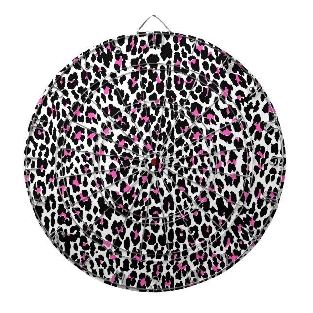 pink leopard print dart board (Front)