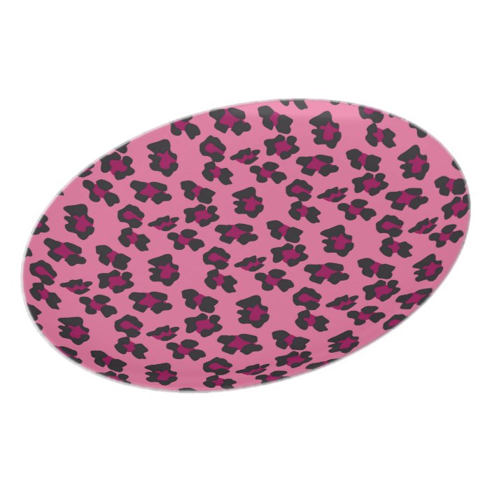 Pink Leopard Print Dinner Plates