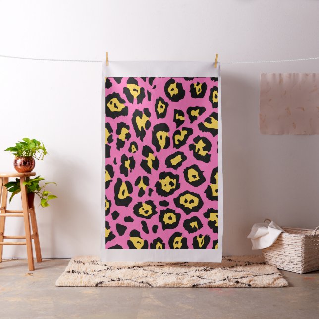 Pink Leopard Print Fabric (In Situ)