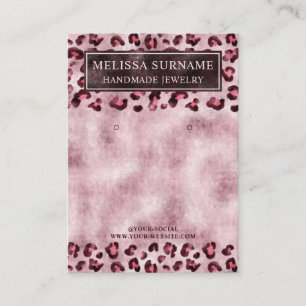 Pink Leopard Print Faux Foil Jewelry Display Card