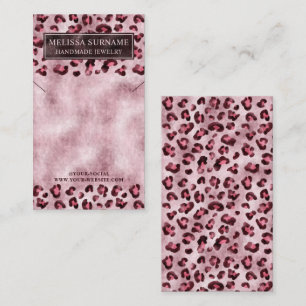 Pink Leopard Print Faux Foil Necklace Display Card