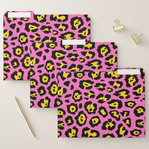 Pink Leopard Print File Folder