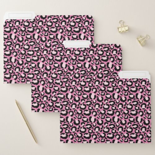 Pink Leopard Print File Folder