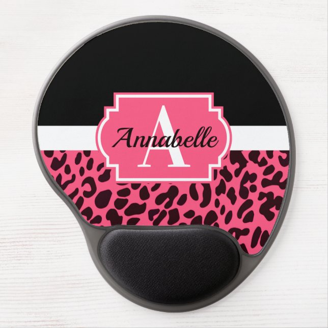 Pink Leopard Print Gel Mouse Pad (Front)