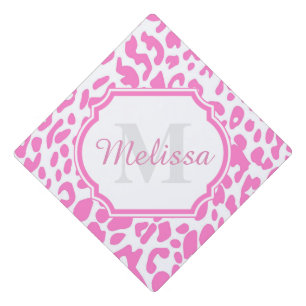 Pink Leopard Print Graduation Cap Topper